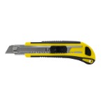 General-purpose Knife with Non-Slip Rubbergrip, 18 mm blade, Automatic Lock and Storage with lock and 2 extra blades